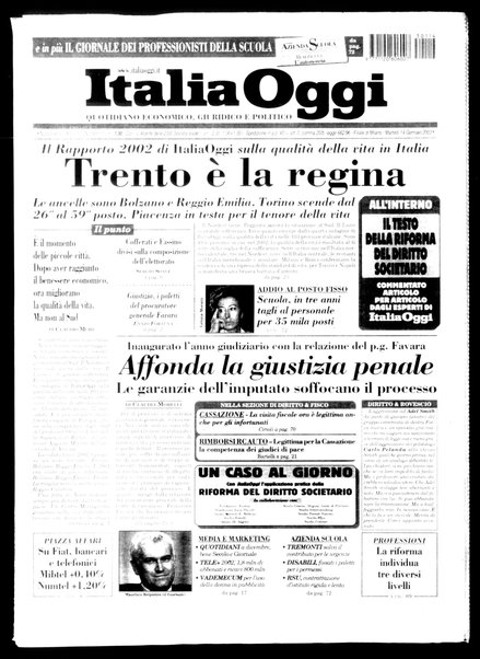 Italia oggi : quotidiano di economia finanza e politica